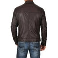 thumbnail image 2 of New Men's Genuine Lambskin Leather Jacket Brown Motorcycle Biker Jacket A608, 2 of 3