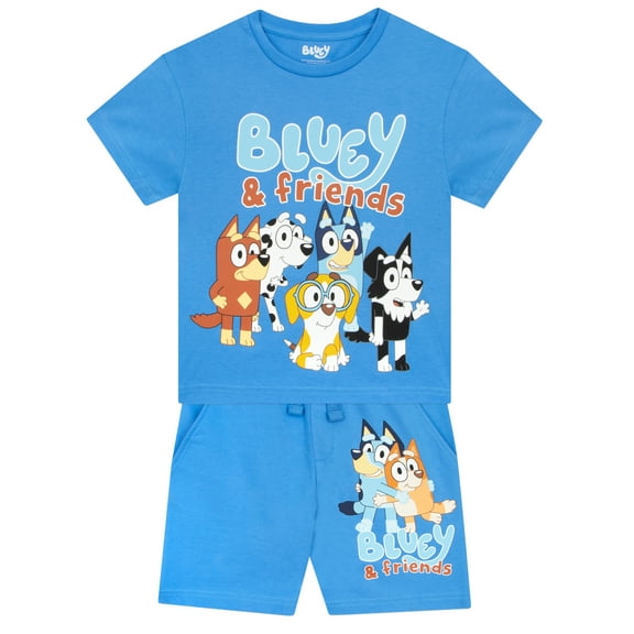 Bluey T-Shirt And Shorts Set Blue Sizes 2T-8