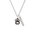 thumbnail image 2 of Delight Jewelry Acrylic Small Paw Black Silvertone Balance Bar Charm Necklace, 23", 2 of 4