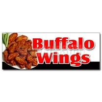 12" BUFFALO WINGS DECAL sticker hot wings spicy bone wing sauce deep fried