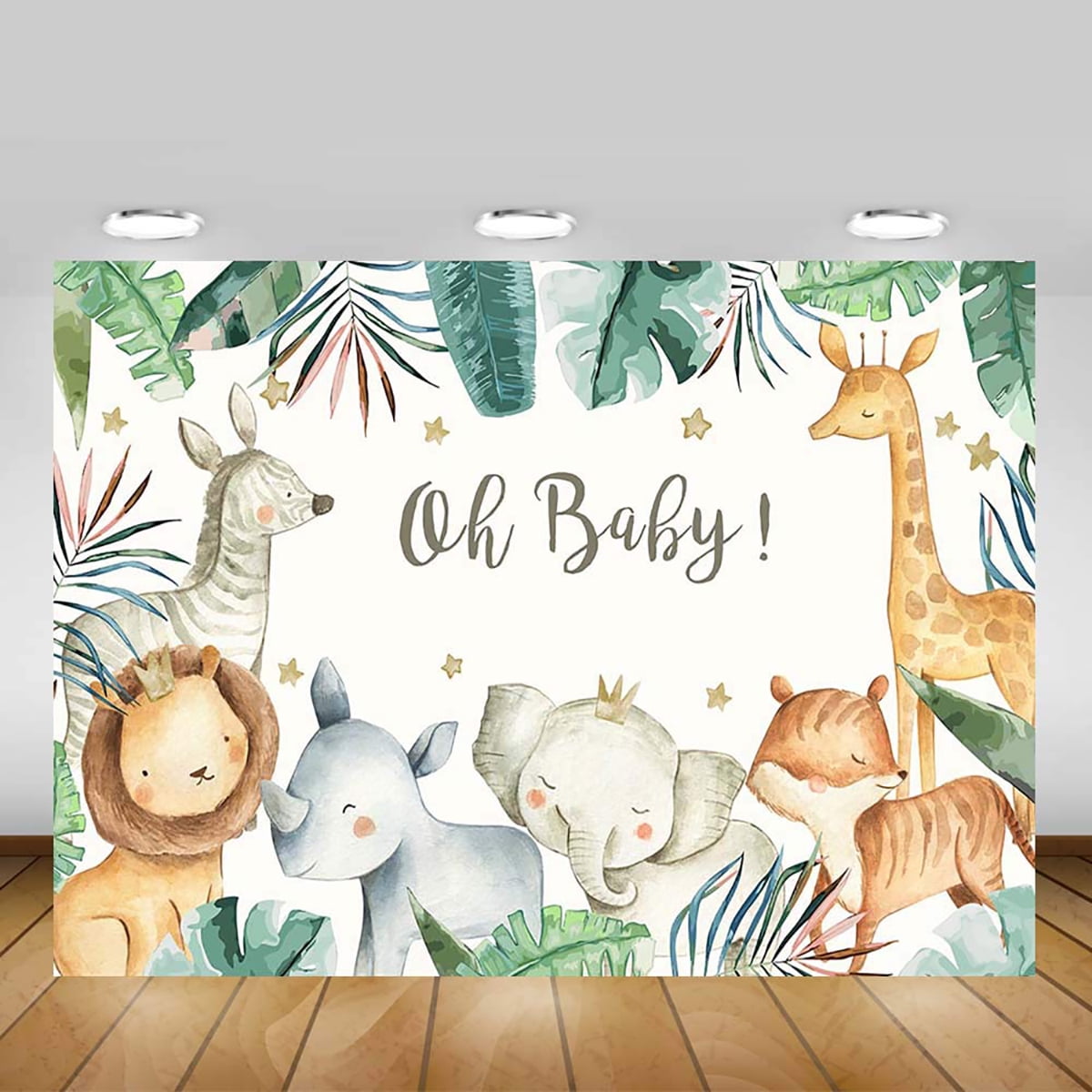 Baby Shower Backdrop Jungle Baby Shower Background 7x5ft Vinyl Boy Safari Baby Shower Banner Backdrops Walmart Com