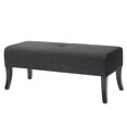 thumbnail image 4 of CorLiving Antonio 46" Wide Fabric Upholstered Indoor Bench with Curved Wood Legs, Dark Grey, 4 of 7
