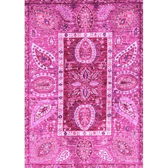 Ahgly Company Indoor Rectangle Oriental Pink Traditional Area Rugs, 3' x 5'