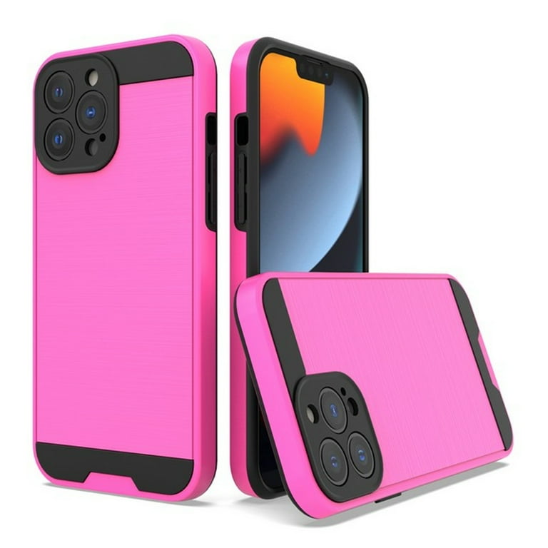 For Apple iPhone 11 (6.1") Rugged TPU + Hard PC Brushed Metal Texture  Hybrid Dual Layer Defender Armor Shock Absorbing Phone Case Cover by  Xpression [Pink] - Walmart.com