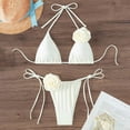 thumbnail image 2 of Glisme White Bikini Sets For Women Flower Swimsuit Bikini Suit Fashion Swimwear Swimwear For Beach Party, 2 of 5