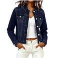 thumbnail image 7 of Denim Jackets for Women Long Sleeve Button Front Collar Casual Fashion Coats with Multi Pockets, 7 of 7