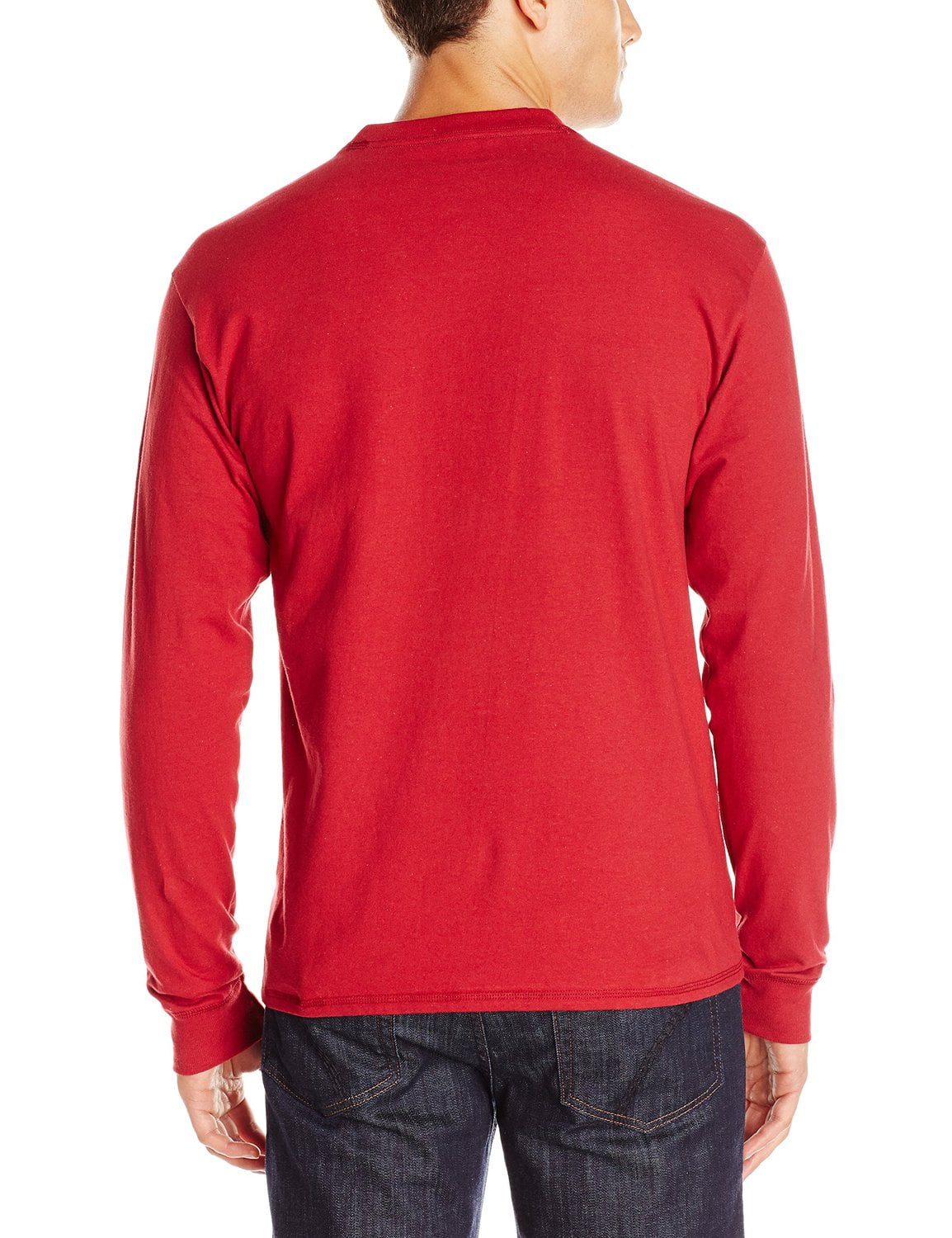 Hanes by Men's Long-Sleeve BEEFY Henley Shirt_Navy Heather_S
