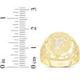 thumbnail image 2 of Floreo Men's 10k Yellow Gold Round Two-Tone Gold A-Z Initial Ring, Sizes 5 - 11, 2 of 4