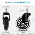 thumbnail image 2 of Office Rubber Chair Casters Replacement, 3 Inch Heavy-Duty Computer Gaming Desk Caster Wheels Smooth & Safe Rolling For ,Reliable, 2 of 6