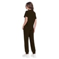 thumbnail image 5 of Iaqnaocc Scrubs for Women Plus Size V-Neck Top and Jogger Pants Drawstring Medical Moisture-Wicking Soft Stretch Nurse Work Uniform Set With Pockets Brown S, 5 of 6