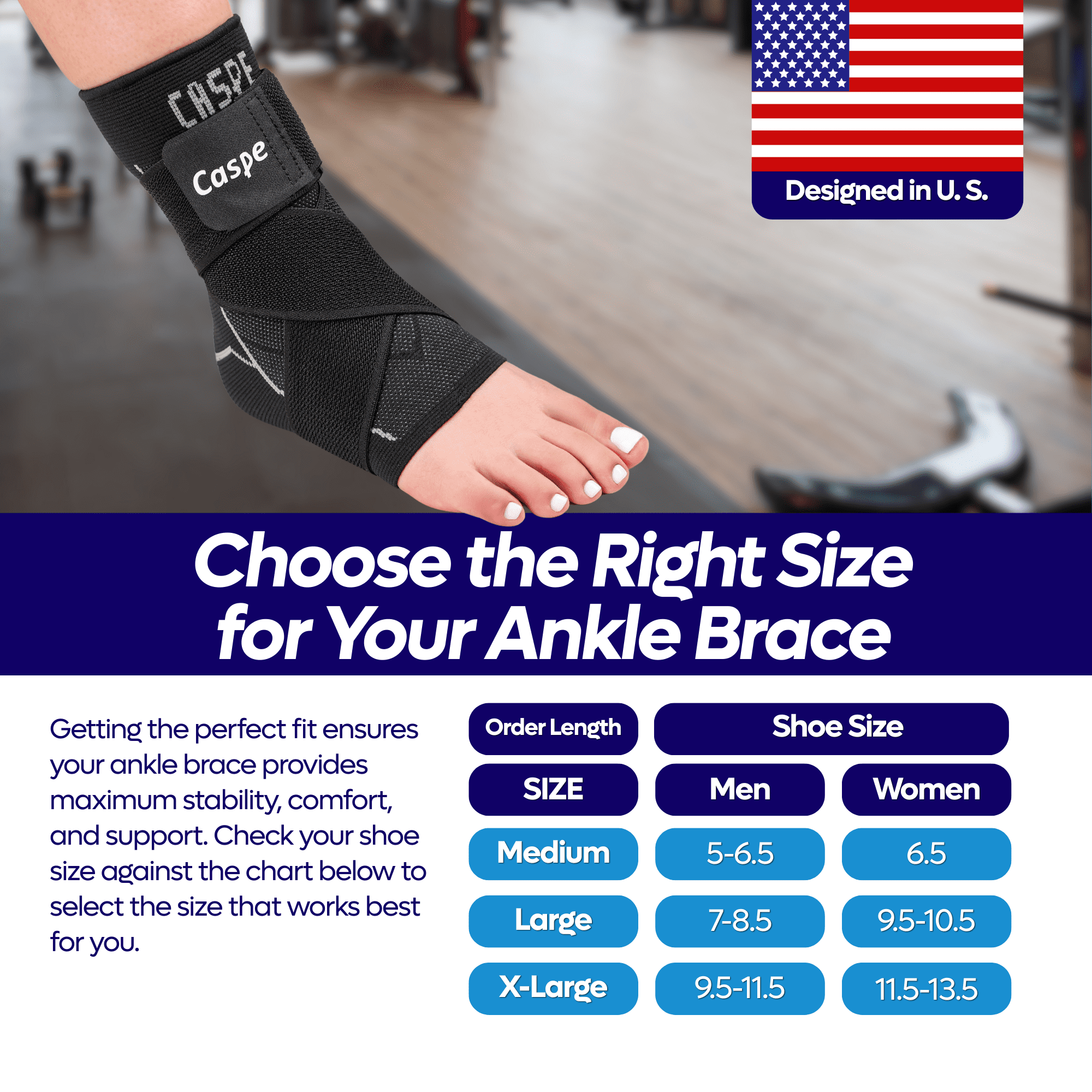 Caspe 2 Pack Breathable Ankle Brace with Adjustable X-Strap – 3D Knit Compression Support for Men & Women, Workout, Sports & Daily Use