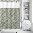 thumbnail image 2 of No Hook Shower Curtain, Green Floral Shower Curtains for Bathroom with See Through Top Window, Spring Flowers Pattern Botanical Vintage Waterproof & Washable Bath Curtain 60"x72", 2 of 9