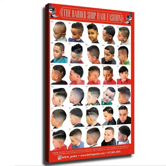 Barber Shop Haircut Poster Mens Haircut Poster Men's Hairstyle Guide Poster Canvas Painting Printing Suitable Living Room Bedroom Home Wall Art Decoration