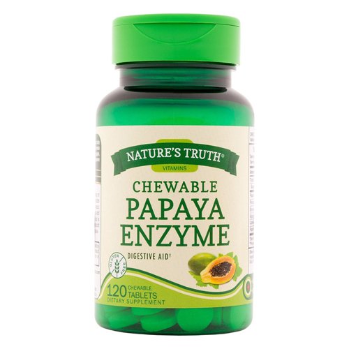 Natures Truth Chewable Papaya Enzyme Tablets, 120 Ea