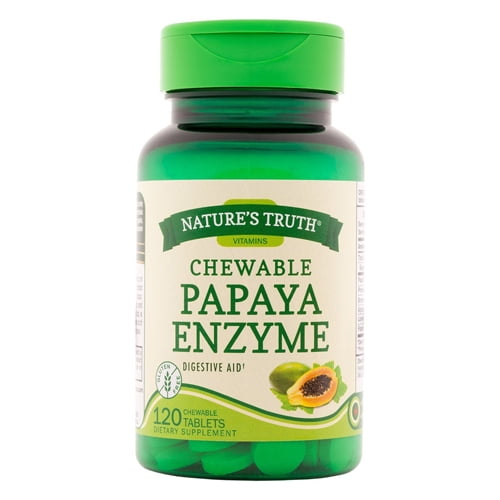 Natures Truth Chewable Papaya Enzyme Tablets, 120 Ea