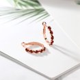 thumbnail image 4 of Gem Stone King 18K Rose Gold Plated Silver Women Hoop Earrings Red Garnet (1.88 Cttw, Round Cut, 3/7 inch Diameter), 4 of 4