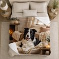 thumbnail image 5 of Border Collie Pumpkin Patch autumn celebration, Festive autumn celebration Scene, Warm Flannel Blanket for Living Room and Bedroom, Animal Lovers autumn celebration Gift, Festive Home Decor, 5 of 9