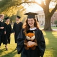 thumbnail image 5 of JMKQLZ 20cm Fluffy Fox Graduation Stuffed Animal Doctorate Bachelor Panda Plush Toys in Cap Gown Wearing Ribbons Doll Simulation Souvenir Gifts 2025 Graduation Gifts, 5 of 7