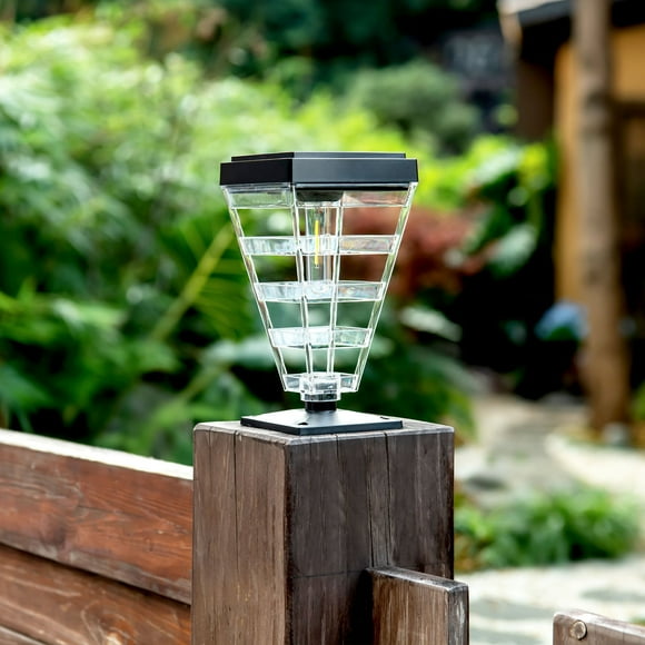 Wzzjkit Lampe Solaire pour Poteaux Extérieurs, Lampe Décorative Vintage pour Patio Jardin Arrière-Cour Porte Avant/arrière Ampoule Remplaçable