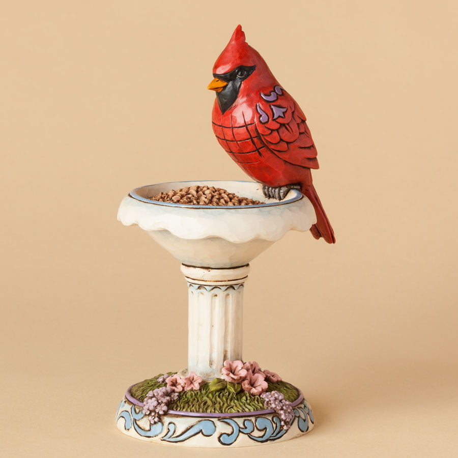 Jim Shore Heartwood Creek Red and Radiant Cardinal with Birdbath Figurine