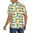 thumbnail image 2 of Hirioo Train With Animals for Men's Baseball T-shirt Shirts Short Sleeve Casual Summer Button Stretch T Shirts,Size S-4XL-XX-Large, 2 of 7