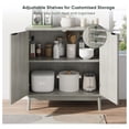 thumbnail image 5 of Modern Fluted Sideboard Buffet Cabinet with 2 Carved Doors & Heavy-Duty Design, Coffee Bar Station, Entryway Storage Cabinet for Living Room, Kitchen, Light Grey, 31.5“ W, 5 of 6
