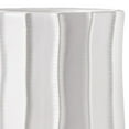 thumbnail image 2 of Elle 12 Inch Round Ceramic Vase with Embossed Vertical Lines, White, 2 of 5