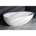 thumbnail image 3 of Kingston Brass VRTRS673422 67" Solid Surface Egg Shaped Double Ended Freestanding Tub with Drain, Matte White, 3 of 7
