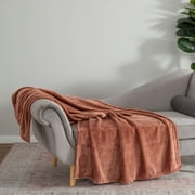 EcoThread™ Plush Heathered Soft Oversized Throw Blanket, Copper