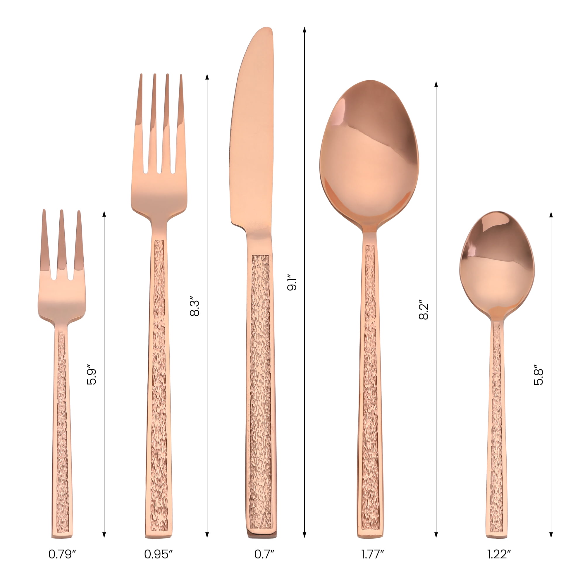Unique Bargains 30 Pieces Stainless Steel Silverware Set for 6 Rose Gold