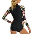 thumbnail image 3 of SWSMCLT Women's Zip Front Swimsuit One Piece Bathing Suit Surf Summer Zip Uv Protection Long Sleeve Swimsuit Black 8, 3 of 4