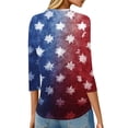 thumbnail image 4 of Womens 4th of July Shirts 3/4 Sleeve T Shirts Loose USA Flag Print Tops USA 250th Anniversary Celebration Party Pullover Independence Day Patriotic Round Neck 1776-2026 Blouses Light Blue 4XL, 4 of 4