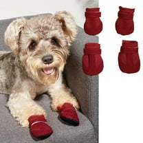 Breathable Mesh Dog Boots with Adjustable Straps, Non-Slip Sole, Lightweight Protective Paw Shoes for Small Dogs, Set of 4 ,Red M