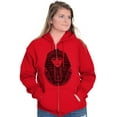 thumbnail image 4 of Ancient Egyptian Pyramid Pharaoh Unisex Fleece Graphic Zip Up Hoodie Brisco Brands 2X, 4 of 5