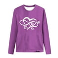 thumbnail image 4 of Wycnly Valentine Shirts for Women Womens Long Sleeve Tshirts Valentines Day Fashion Dog Paws Heart Print Pullover Sweatshirts Ladies Lightweight Spring Crewneck Blouses Tops Weekly, 4 of 5