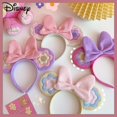 thumbnail image 2 of Diadema de Sauna con orejas de Minnie Mouse para niñas de Disney, Aro para el pelo con lazo, decoración de fiesta de cumpleaños de Disneyland, juguete de simulación, regalo encantador zhangyuxiang LED, 2 of 2