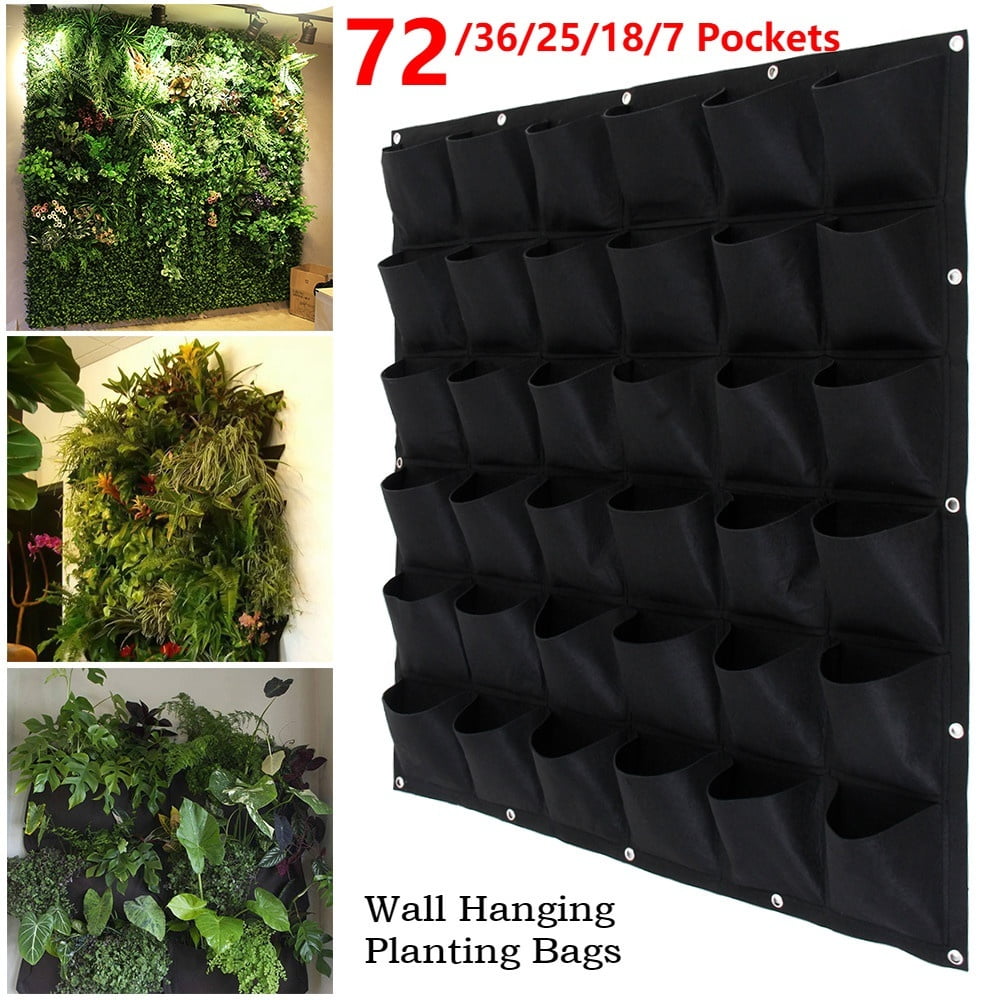 36Pockets Hanging Green Grow Bag Planter Vertical Garden Vegetable Living Garden Bag Planter Growing Bags Flowers Supply