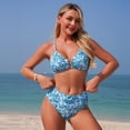 thumbnail image 3 of Womens Bikini Swimsuit Deep V High Waist Two Piece Swimwear Tummy Control Bathing Suit Beach Vacation, 3 of 8