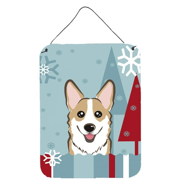 Winter Holiday Sable Corgi Wall or Door Hanging Prints