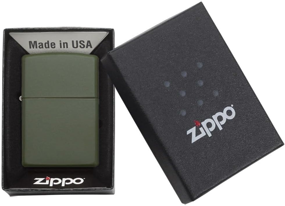 Zippo Lighter - Personalized Customize Message Engrave Green Matte Colors Windproof Lighter #221