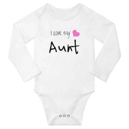 

I Love My Aunt Cute Announcement Baby Long Sleeve Boy Girl Clothing (White 12-18M)