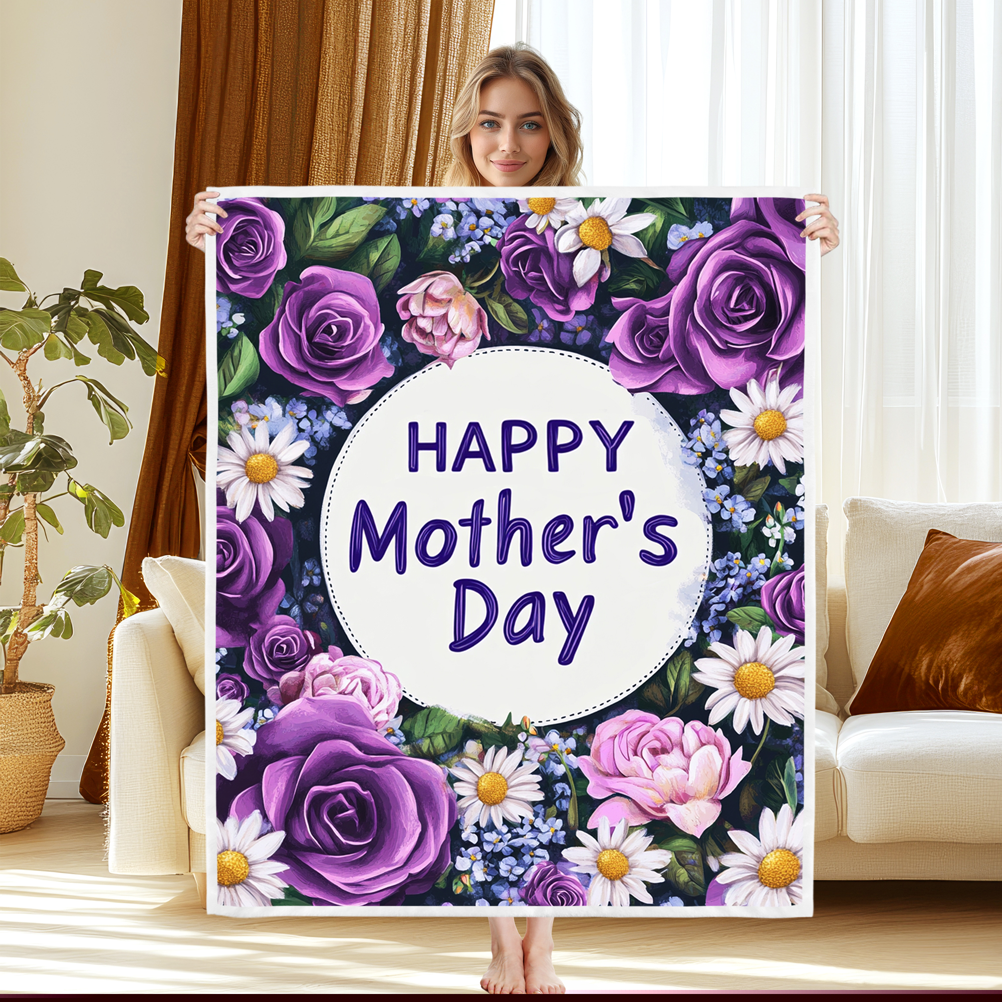 thumbnail image 3 of Soft Warm Mom Blanket - Birthday Gift Blanket for Mom Happy Mothers Day Throw Gift for Mother, Wife, Grandma from Daughter, 30"x40", 3 of 5