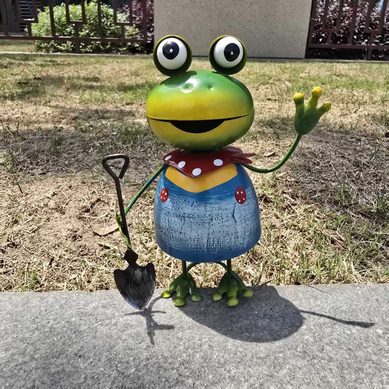 Frogs Garden Sculptures Durability Iron Outdoor Decoration for Yard Patios Lawns Gift for Mom Grandma