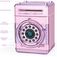 thumbnail image 3 of Piggy Banks for Girls, Electronic Money Bank Password Money Safe Cash Coin Piggy Bank, Fingerprint Simulation Bank Toys for 3 4 5 6 7 8 9 10 12 Year Old Girls Kids Birthday Xmas Gifts (Pink), 3 of 4