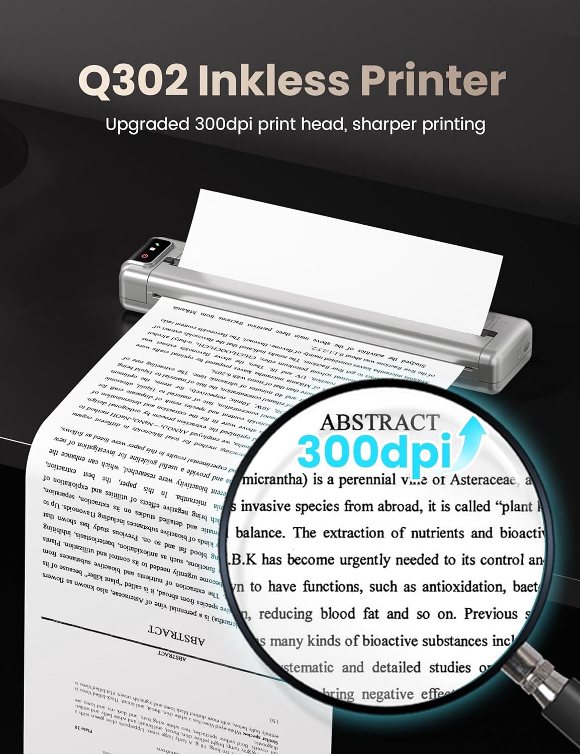 Phomemo ACPO302SRB Silver Thermal Printer Ultra High300dpi