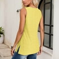 thumbnail image 5 of MIXUE Womens Summer Tops Solid Color Crew Neck Sleeveless Loose Tee Shirts Streetwear,Yellow,M, 5 of 9