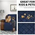 thumbnail image 3 of Easy-Going Recliner Sofa Cover, Reversible Couch Cover for 3 Seat Recliner, Split Sofa Cover for Each Seat, Furniture Protector with Elastic Straps for Kids, Dogs, Pets(3 Seater, Navy/Ivory), 3 of 7