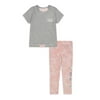 DKNY Toddler Girl Short Sleeve T-shirt & Leggings, 2pc Active Outfit Set (2T-4T)