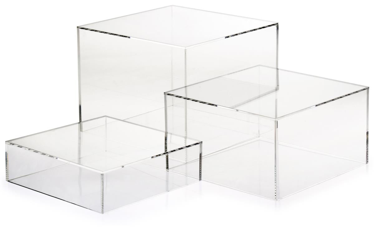 3/16" thick Plymor Clear Acrylic Rectangle Display Riser 5" H x 7.5" W x 5" D 