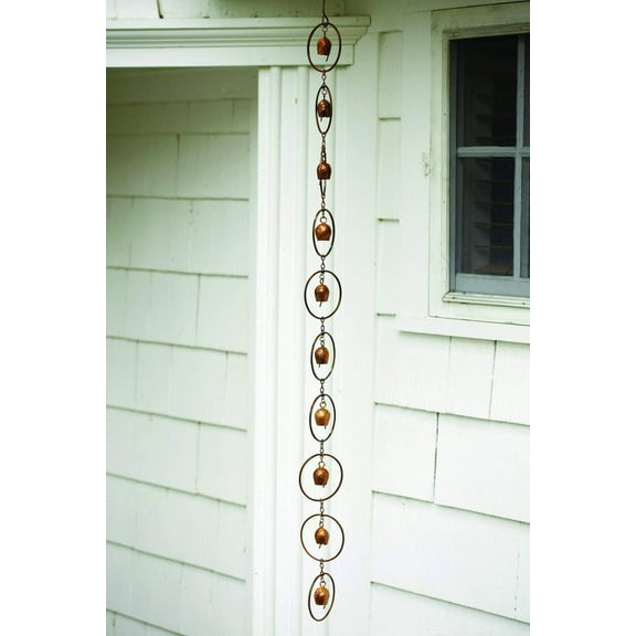 Ancient Graffiti Bell Rain Chains, Copper, Pack of 4